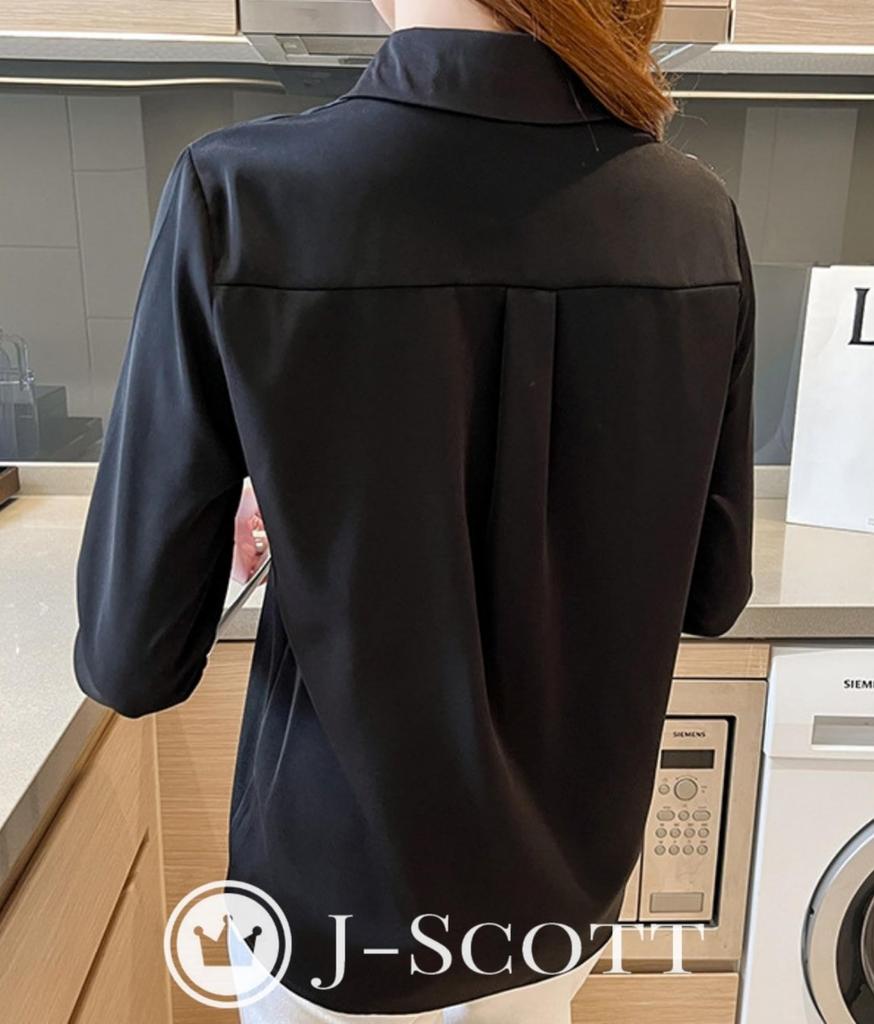 J-Scott Monochrome Print Shirt, Botanical, Two-Tone Design, Hidden Button-Down, Wide Collar, Chest Pocket, Black (JS73-BK-L) - Limited Stock