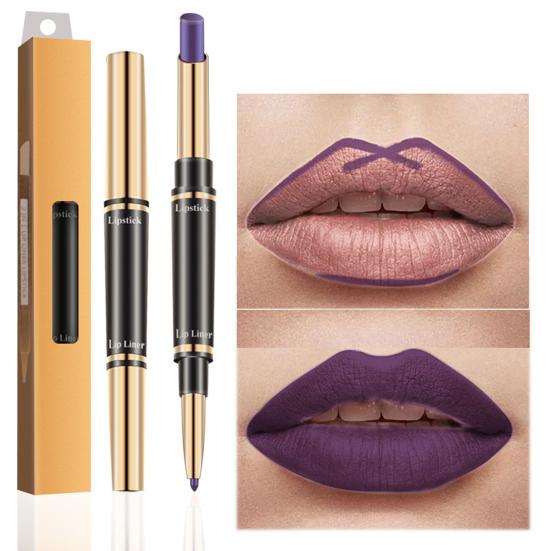 Dual-use Berry Color Lipstick with Lip Liner for Party