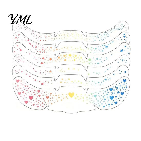 Water Transfer Makeup Patches 6Pcs Holographic Freckle Stickers, Shimmer Temporary Face Tattoos with Waterproof Easy Application Transfers Adhesive,