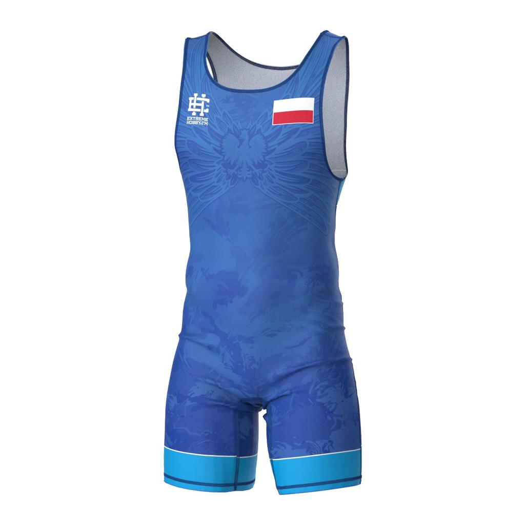 Men's wrestling leotard Poland 2026 S blue