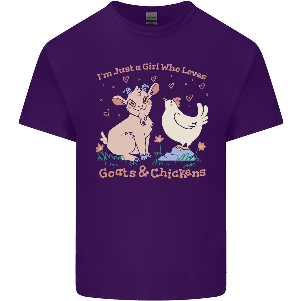 A Girl Who Loves Goats Chickens Farmer Unisexs Light Cotton TShirt