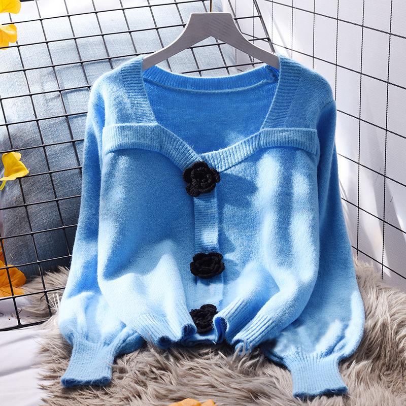 Кардиган, короткий свитер, пальто, женская свободная верхняя одежда, весенний корейский модный универсальный вязаный кардиган с длинным рукавом, свитер