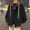 Fake Two-piece Hooded Jacket for Boys Spring and Autumn Casual Jacket Loose Work Clothes