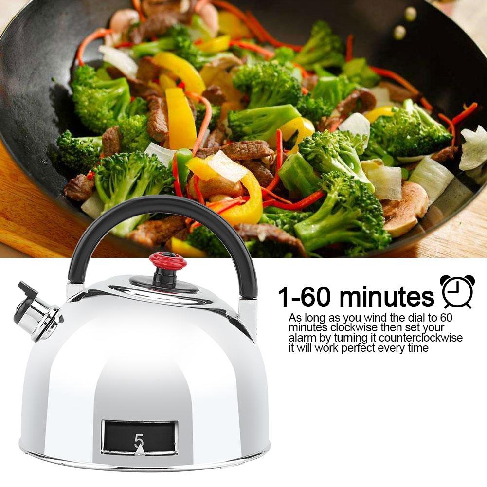 60 Minute Mechanical Kitchen Timer, Stainless Steel Wind Up Timer with Loud Alarm, for   Salon School   Cooking Baking
