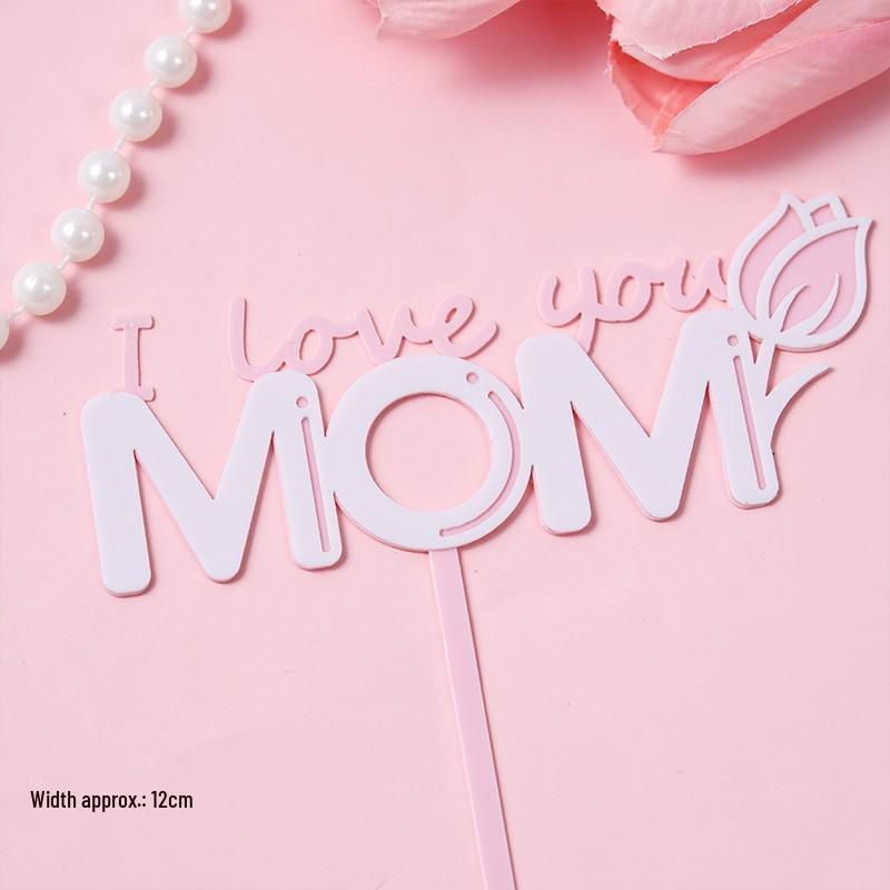 Acrylic Cake Topper - Happy Birthday Mom & Dad, Mother's/Father's Day Decoration