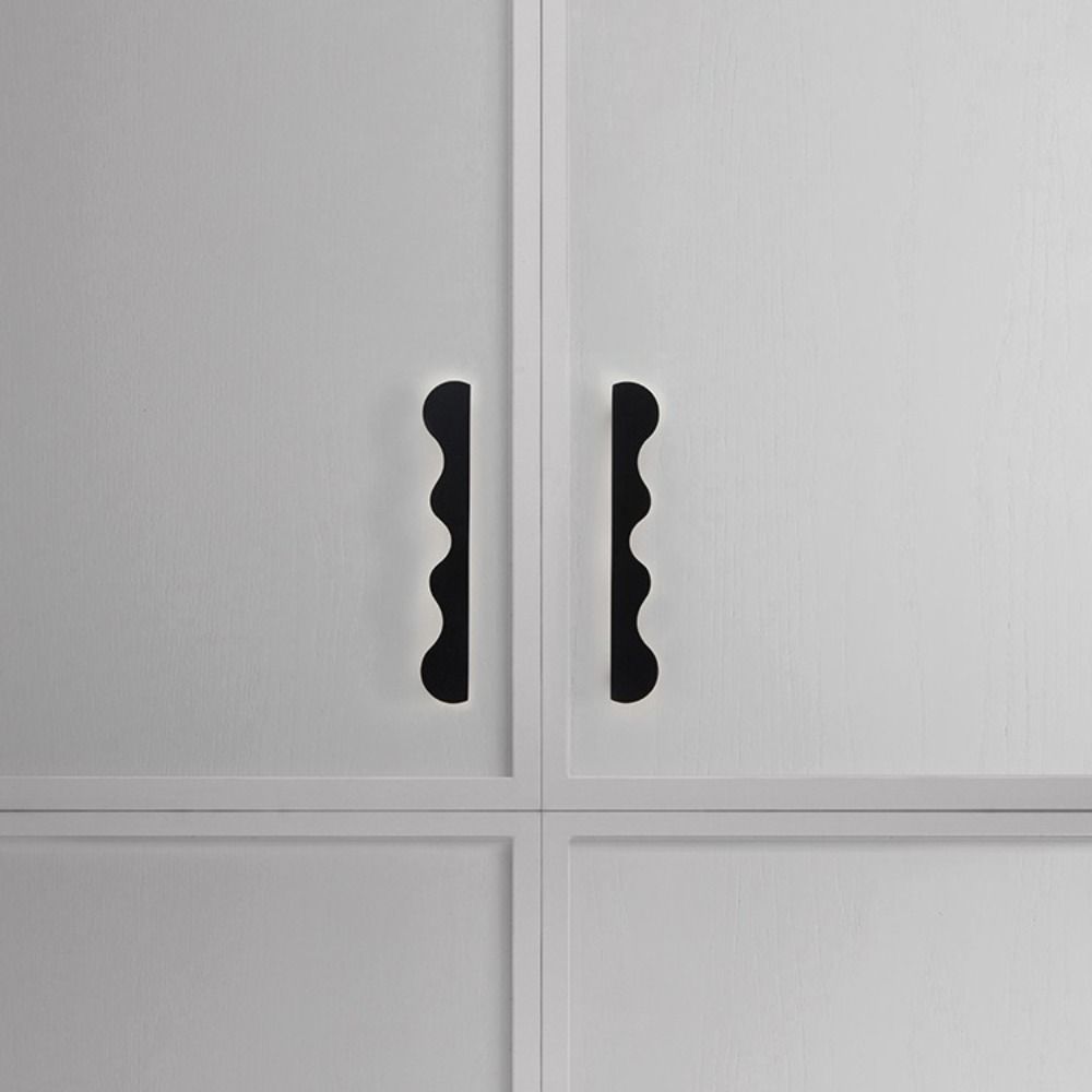 Wave Shape Drawer Pulls Modern Design Furniture Handles Brass Cabinet Handles Kitchen Wardrobe