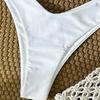 Elim 1011 new bikini European and American women's solid color split back hollow swimsuit bikini