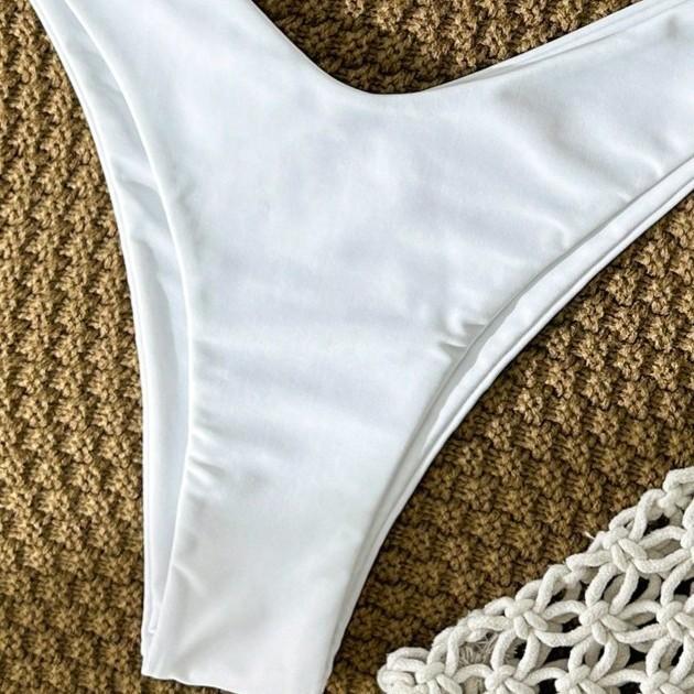 Elim 1011 new bikini European and American women's solid color split back hollow swimsuit bikini