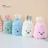 Детское полотенце для волос, обертка, сушильная шапка, мультяшные, супермягкие, с ушками кролика, коралловый флис, сушка, микрофибра, форма кролика, вытирание, для ежедневного использования, ванна