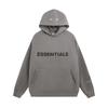 Unisex Oversized Hooded Sweatshirt With ESS Letter Print Cotton Fleece Lined Streetwear Style Men Women