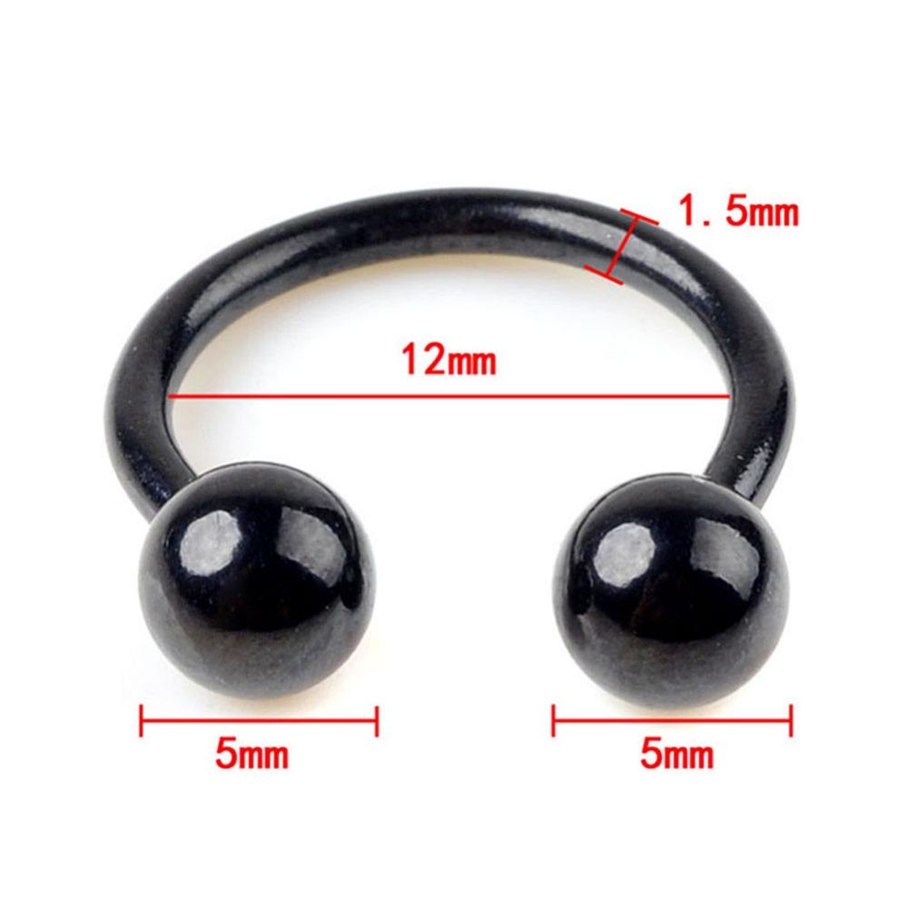5 шт., круглые кольца в форме подковы из нержавеющей стали, обручи для носа, кольца и кольца для перегородки, пирсинг козелка