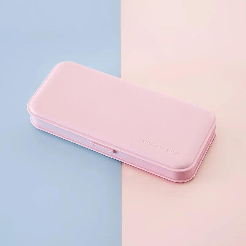 Простой пенал, портативный твердый пенал, канцелярские принадлежности для учеников начальной и средней школы, креативная коробка для хранения конфетного цвета