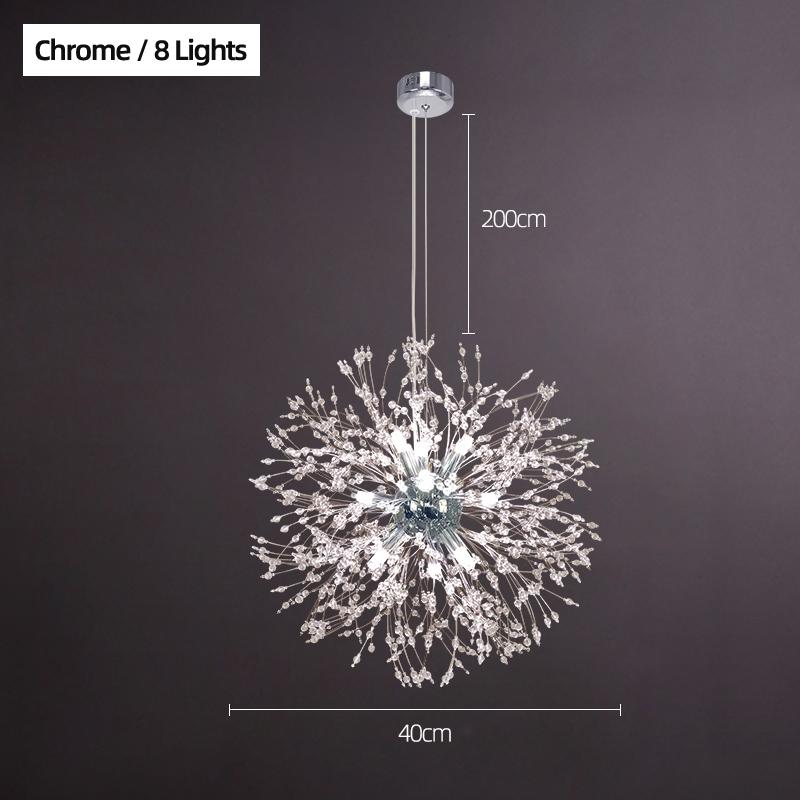 New Modern Crystal Dandelion Chandelier Lighting Pendant Light for Living Room Dining Home Decoration Led Ceiling Hanging Lamp