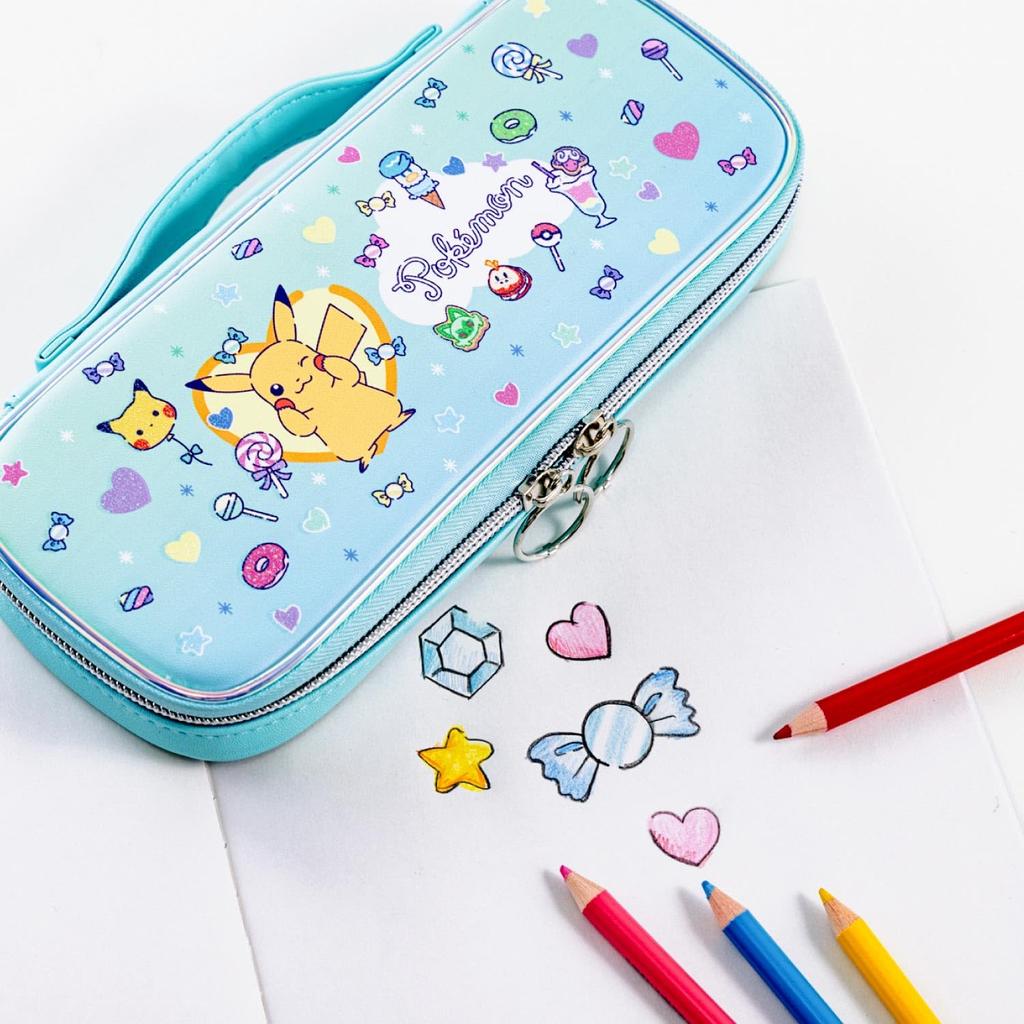 Showa Note Pen Case with Mesh Pocket and Pencil Mint 987729003 Pokémon Holder, Green,