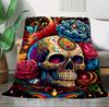 1 шт. Фланелевое покрывало для дивана Мягкое пушистое уютное одеяло и плед Теплое легкое одеяло для женщин мужчин Череп