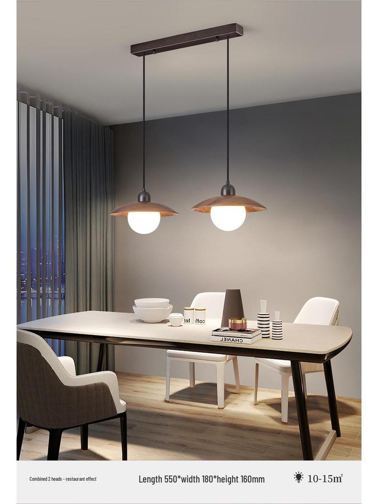 Creative Wabi-Sabi Chandelier: Retro Japanese Style with North American Black Walnut for Bedroom, Staircase, or Bar.