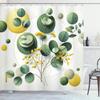 Шторка для душа с листьями эвкалипта, дизайн с листьями в стиле Mid Century Modern Boho, геометрические детали, тканевая ткань, декорация для ванной