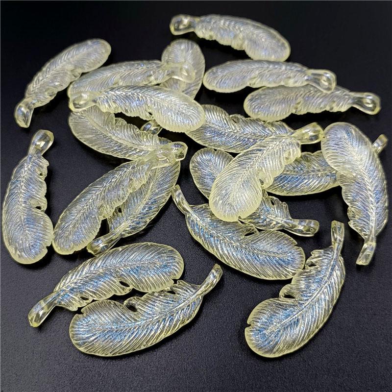 Материалы Прозрачные DIY аксессуары 10 шт. Творческий светлый цветной серии перьев кулон изготовление ювелирных изделий ожерелье серьги светящиеся бусины ручной работы