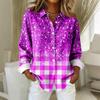 Women's Shirt Blouse Print Button Long Sleeve Casual Basic Shirt Collar Regular Top