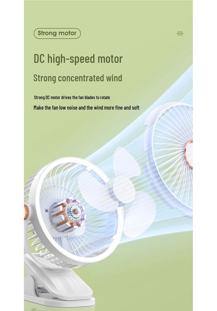 New Rechargeable USB Clip Fan: Wall-Mounted/Desktop for Dorms & Homes