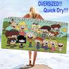 The Loud House Print Beach Towel, Large Soft Quick Dry Towel for Beach Camping Swimming