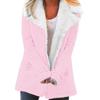 Winter Solid Color Plush Lapel Mid Length Solid Color Women's Long Sleeved Jacket