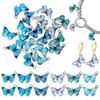 Браслет Серьги Аксессуары Синяя эмаль Украшения ручной работы Подвески-животные Подвески-бабочки