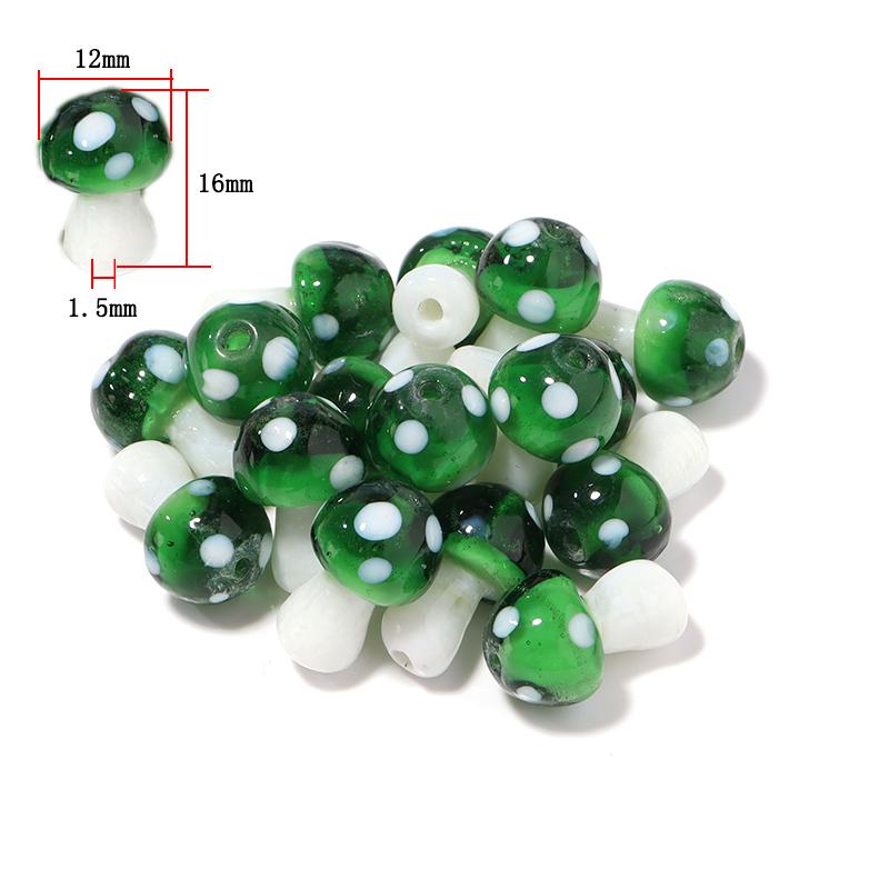 10-20Pcs 16x12mm Liuli Silica Lampwork Mushroom Beads Colourful Loose Glass Beads For Needlework DIY Jewelry Making Accessories
