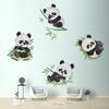 Stickers Cute Cartoon Panda Eat Bamboo PVC Decals DIY Decoration Removable Living Room Bedroom Background Stickers Home