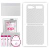 apgo Protective Skin Sticker for the Back Compatible with Samsung Galaxy Z Flip 5G (first Model 5G), Wrap Film, Foil, Vinyl - Pattern Transparent Carb