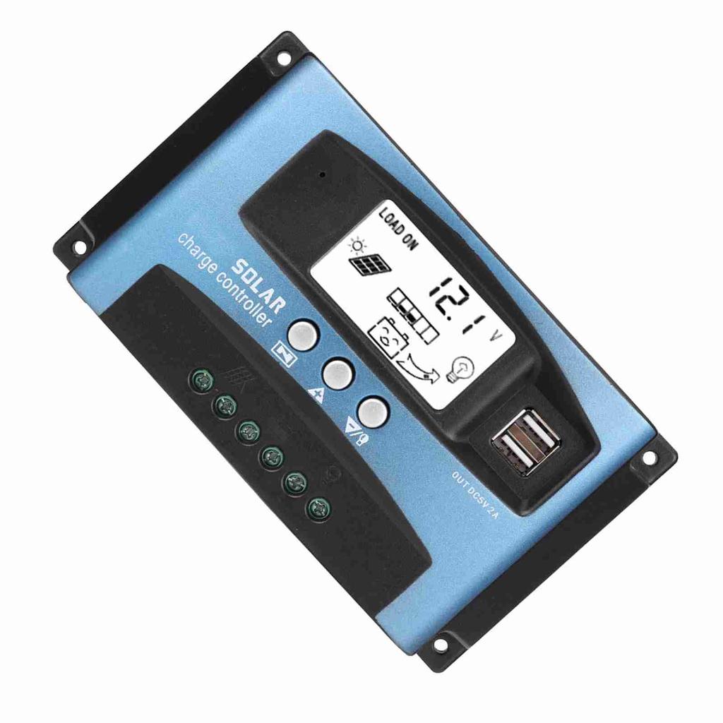 MPPT 50A Солнечный контроллер заряда Двойной USB ЖК-дисплей 12В 24В