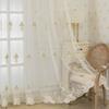 Flower European Embroidery Embroidery Gauze Curtain Transparent Curtain Living Room Floor To Ceiling Window Balcony Bedroom