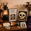 Punch Needle Embroidery Set Halloween Fabric Weaving Kit, Spooky Pumpkin Ghost Witch Skull DIY Creative Leisure Time Activity Craft Handmade No Sewing