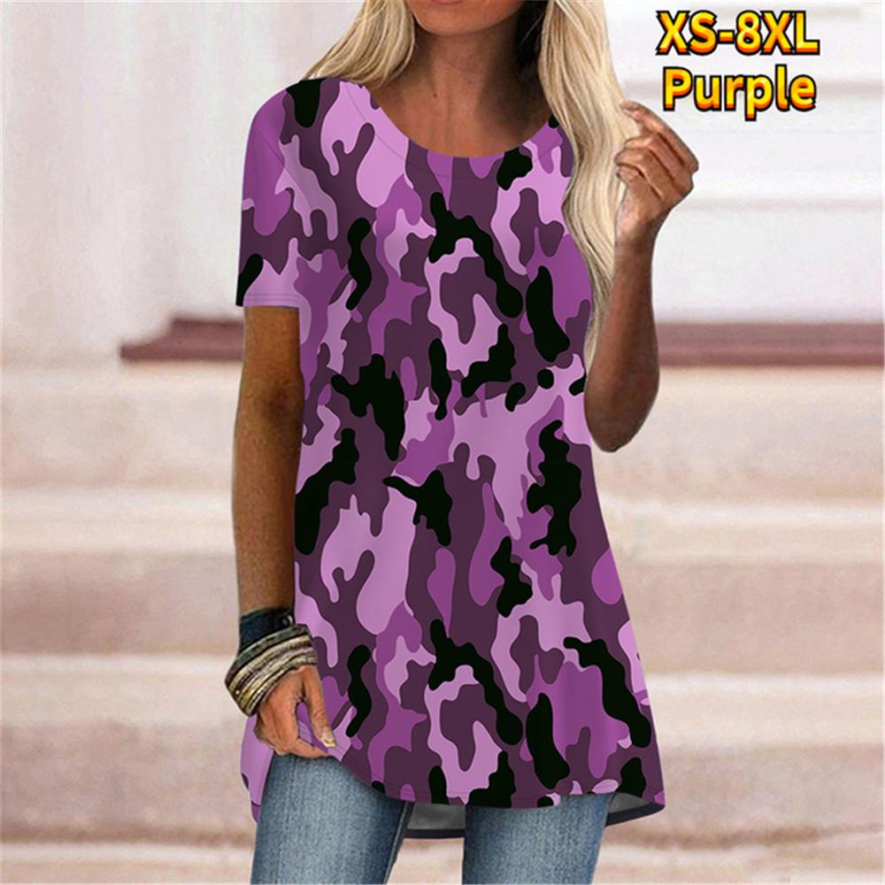 3D-принт с круглым вырезом, летний стиль Харадзюку, женский персонализированный камуфляж, модные удобные футболки с коротким рукавом, пуловер