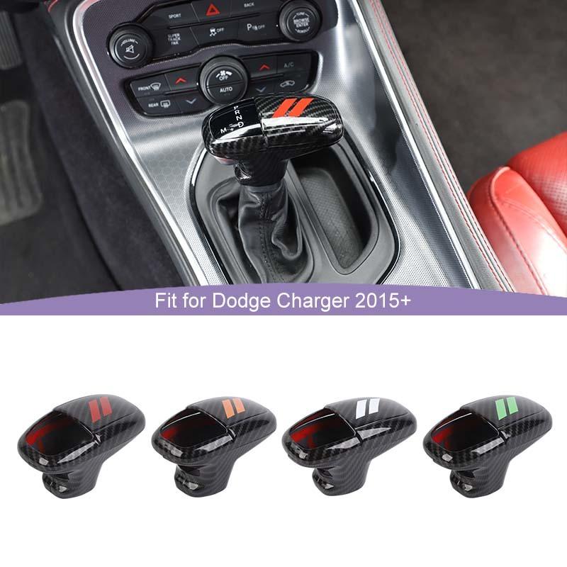 Gear Shift Panel Cover For Dodge Charger Gear Lever Protective Sticker For Dodge Challenger 2015 Up For Durango 2018 Up ABS Carbon Fiber Accessories