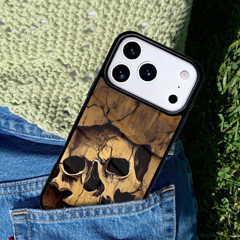 Винтажный чехол для телефона с черепами для iPhone 17 AIR 16 Pro Max 15 14 Pro 11 12 13 Ударопрочный силиконовый чехол