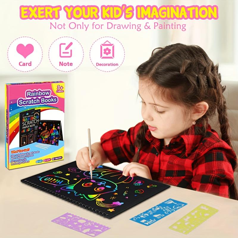 20/50 Pcs Rainbow Magic Scratch Off Paper Set for Kids Arts Scraping Painting Drawing Toys DIY Graffiti Book Montessori Educational Toys