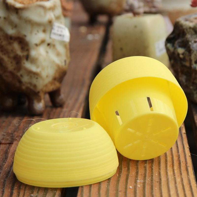 6PCS/Set Round Plastic Plant Pots Multicolor Mini Succulent Pot Flower Planters Desktop Ornament Suitable for Indoor Outdoor ZYF