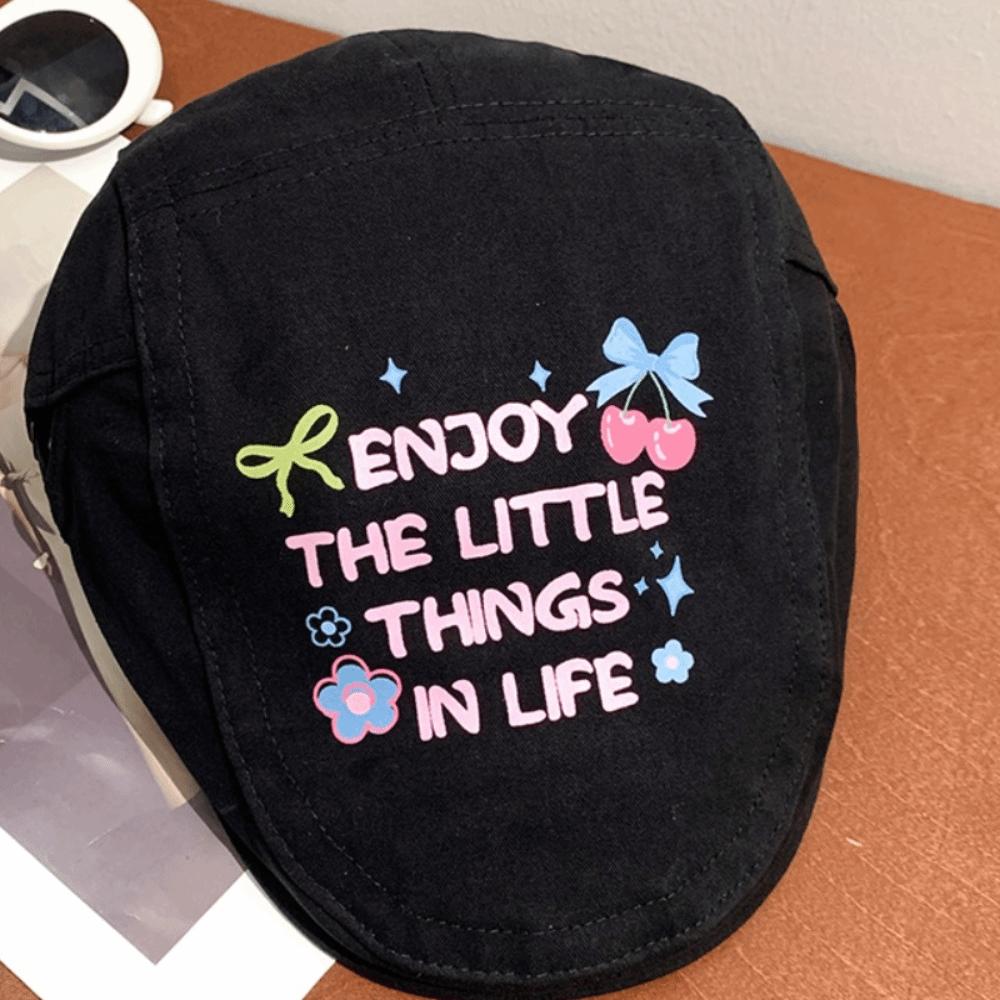 Вишневый берет Y2k Винтажная шляпа художника Индивидуальная граффити Кепка вперед Унисекс