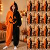 Женский фланелевый комбинезон с принтом на Хэллоуин, Уютная одежда для дома и сна