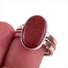 Кольцо из серебра 925 пробы с натуральным красным драгоценным камнем яшмой в двух тонах S.9 Z7H81