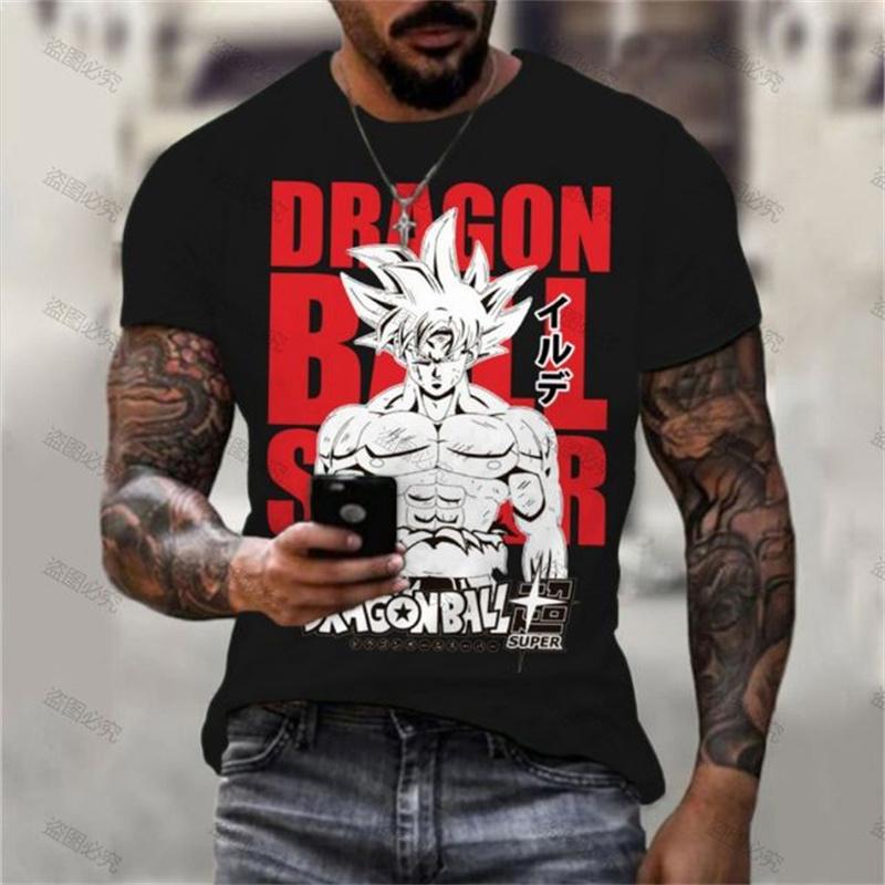 Вегета Dragon Ball Z Гоку Мужская футболка Тренд Уличная одежда Крутой Харадзюку Спортзал Оверсайз 110-6XL Круглый вырез Короткий рукав Аниме Сайян