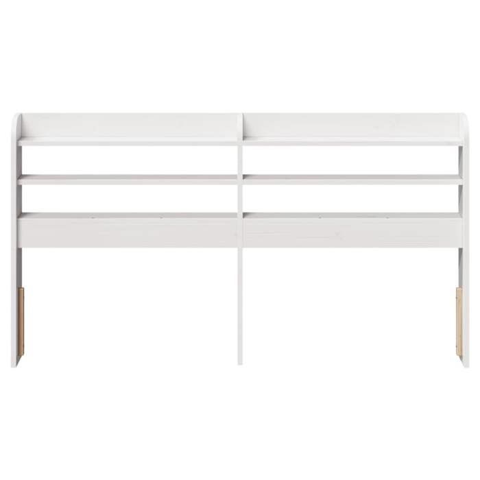 VidaXL Tête de lit avec étagères blanc 140 cm bois massif de pin, tête de lit en bois, tête de lit avec rangement, tête de 850951