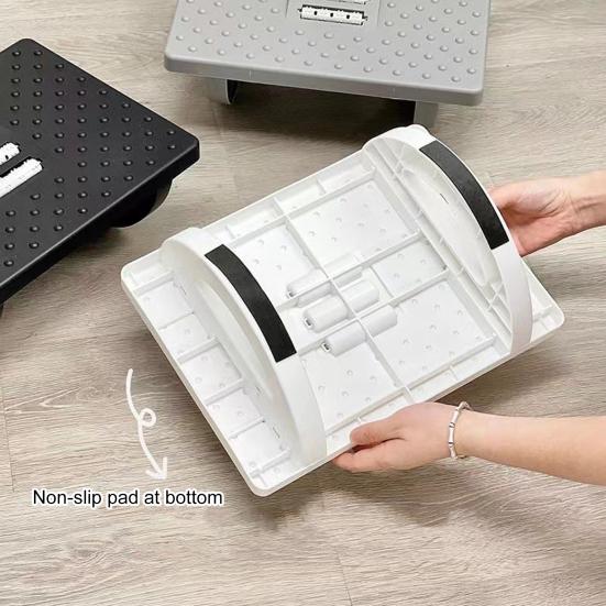 Эргономичная подставка для ног с массажными роликами для ног. Простая сборка. Регулируемый угол. Поддержка осанки. Противоскользящий табурет для ног для офиса и дома.