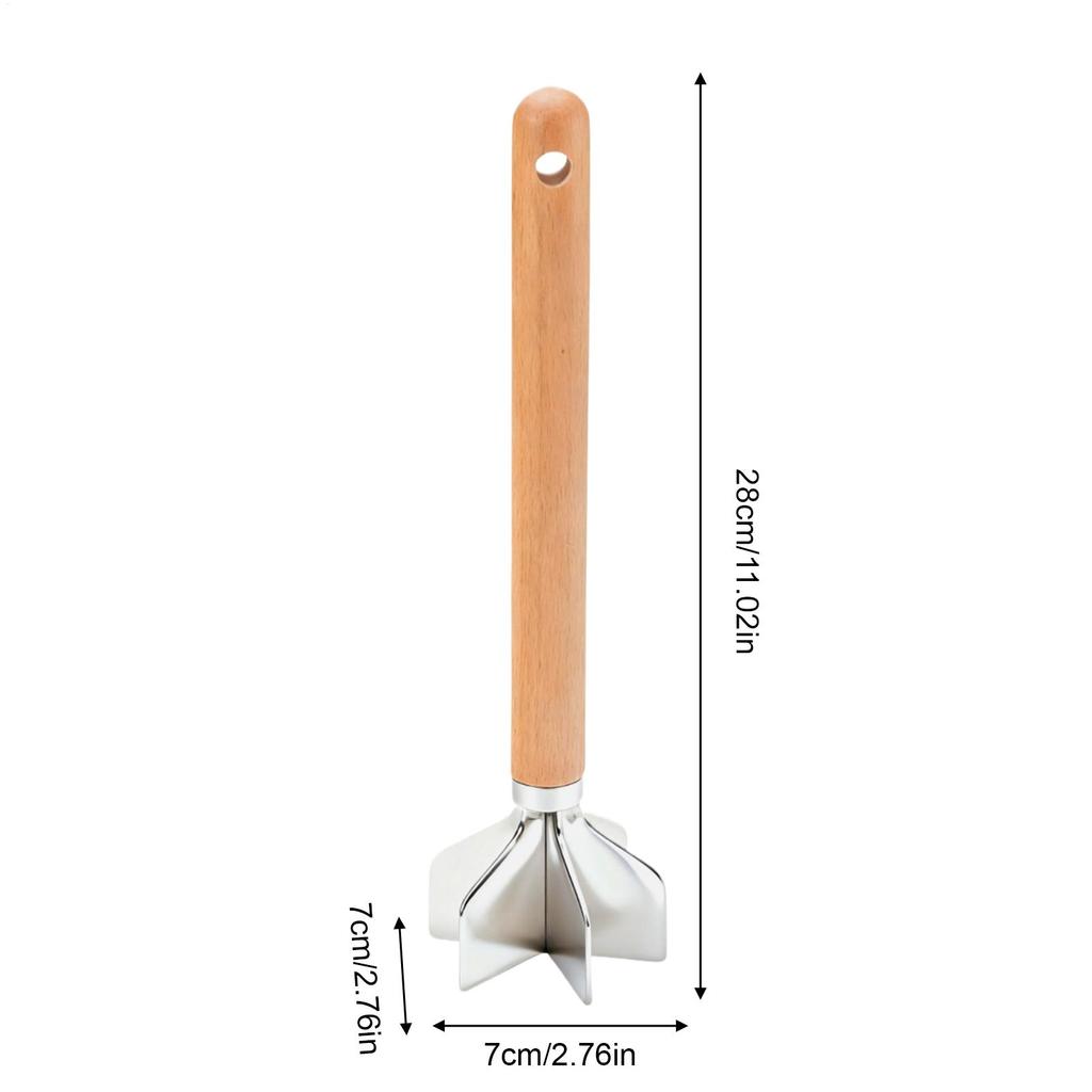 Ground Beef Masher Food Grinder With Wooden Handle Non-Stick Food Masher For Meat Vegetable Potato Chicken Beef Nut Kitchen Home
