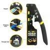 Multifunctional RJ45 Crimping Tool, Multifunctional Through-Hole Wire Crimping Pliers, RJ11/RJ12 Cat5/Cat6 Network Jack Crimping Pliers (6P/8P)