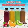 Reli. Plastic Juice Bottles [12 Pack] [16 oz] Square 16 oz Plastic Bottles with Caps & Sticker Labels | Clear, Empty for Drinks 16oz | Disposable,
