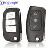 Jingyuqin 10 шт. 3 кнопки Модифицированный откидной складной корпус для пульта дистанционного ключа для Ford Mondeo Focus Fiesta S-MAX Крышка ключа FOB