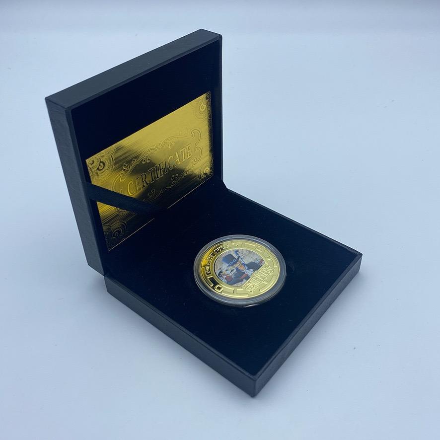 Anime Collectible Coins Luffy Zoro Gold Plated Metal Commemorative Coins Periphery Kids Birthday Gift Toy
