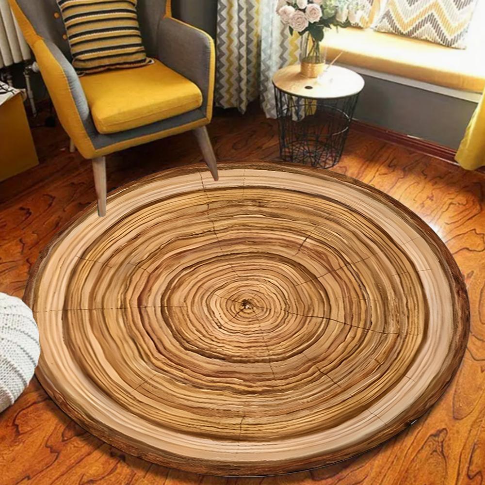Natural Tree Stump Art Carpet Vintage Crack Pattern Mat Rustic Area Rug for Living Room Home Decoration Home Rugs for Bedroom